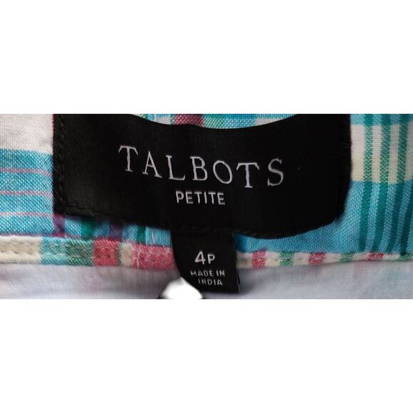 Talbots Petite Madras Plaid Patchwork Skirt sz 4P Summer Clueless Preppy Resort - Picture 4 of 5